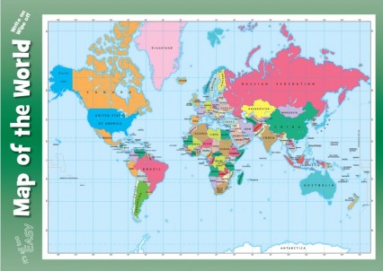 Map Of The World Placemat Map of the World Placemat