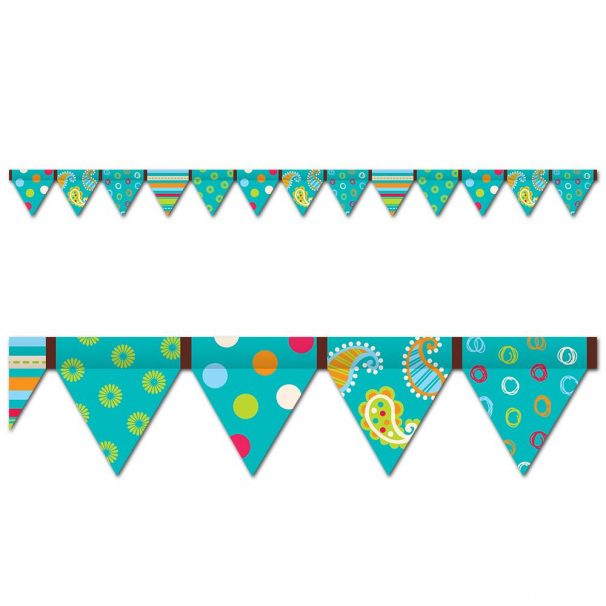 Dots on Turquoise Pennant Border : Teachers Bazaar