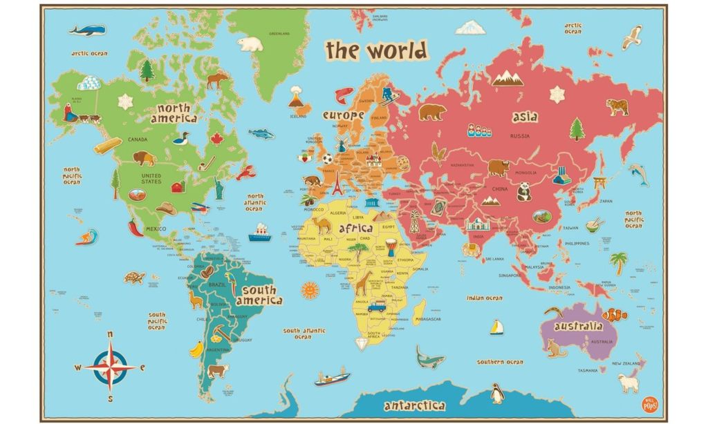 Wallpops Kids Write On World Map Decal : Teachers Bazaar